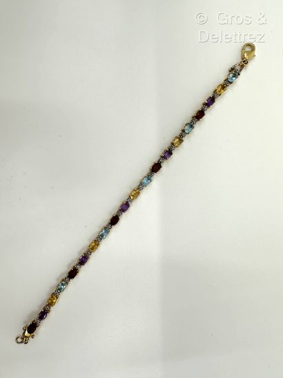 Bracelet en vermeil 800 millièmes et aigues-marines,...