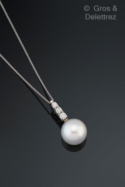 Collier en or gris 750 millièmes à fine maille...