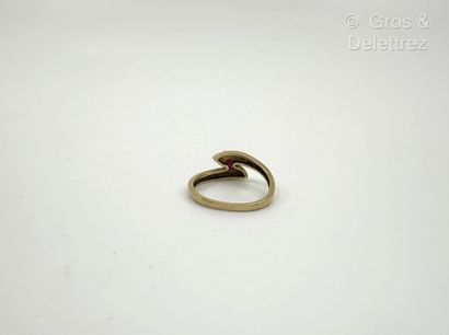 Bague croisée en or jaune et or gris 750...