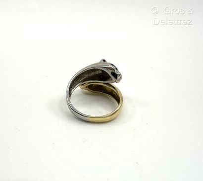 Bague croisée « Panthères » en or jaune et...