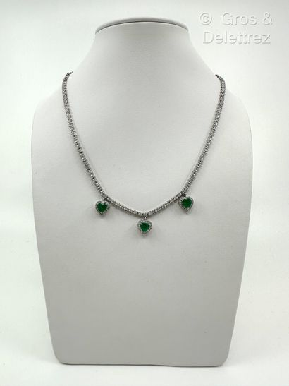 Collier en or gris 750 millièmes à fine maille...