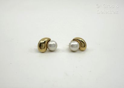 Paire de boutons d’oreilles en or jaune 750...