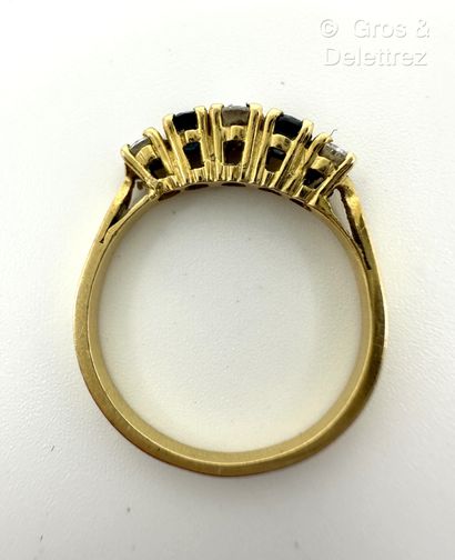 Bague jarretière en or jaune 750 millièmes,...