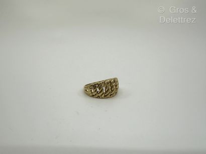 Bague jonc « Maille américaine » en or jaune...