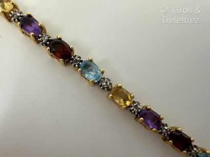Bracelet en vermeil 800 millièmes et aigues-marines,...