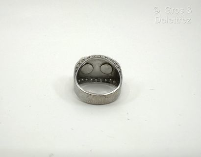 Bague « Toi et Moi » en or gris 750 millièmes...