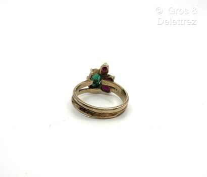 Bague « Fleur » en or rose 585 millièmes,...