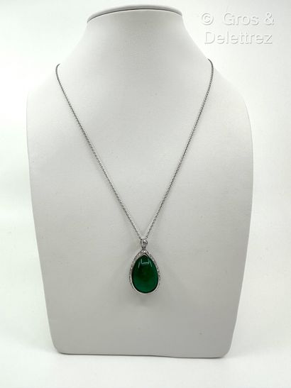 Collier en or gris 750 millièmes à fine maille...