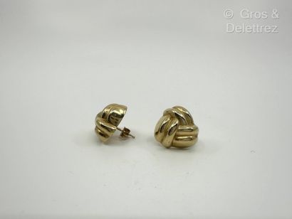 Paire de boutons d’oreilles « Nœud » en or...