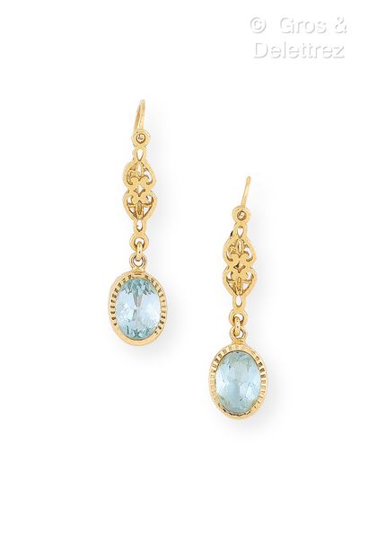 Paire de boucles d’oreilles en or jaune 750...