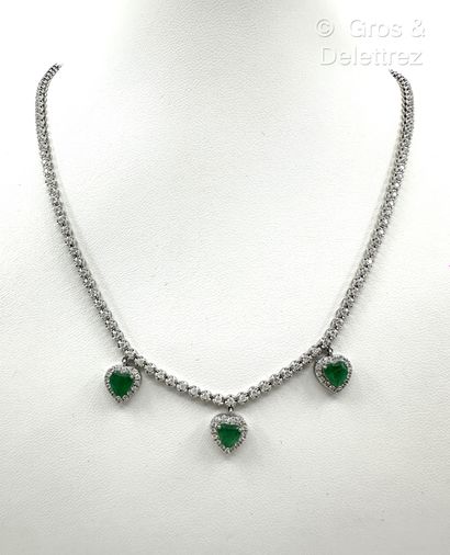 Collier en or gris 750 millièmes à fine maille...