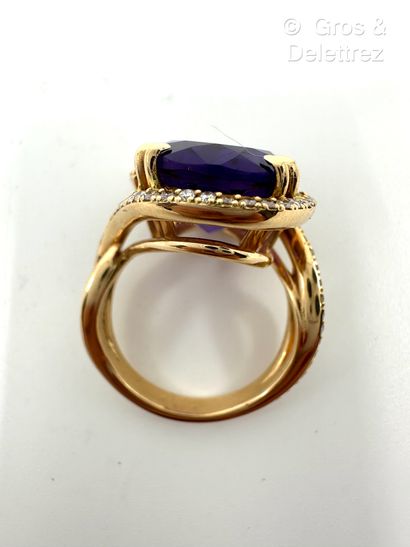 Travail français
Bague de cocktail à lignes...
