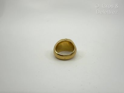 Bague Chevalière polylobée en or jaune 750...