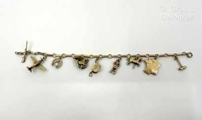 Bracelet gourmette en or jaune 585 millièmes...