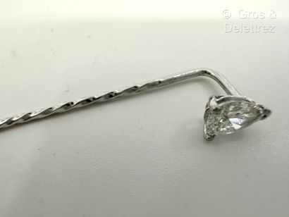 Épingle de cravate en or gris 750 millièmes...