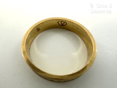 Bague jonc plat en or jaune et or gris 750...