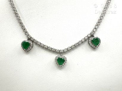 Collier en or gris 750 millièmes à fine maille...