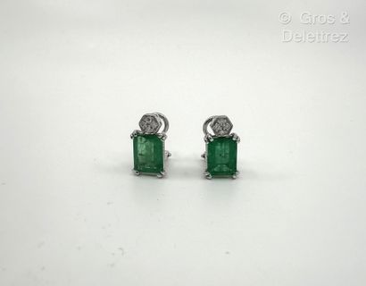 Paire de boucles d’oreilles en or gris 750...