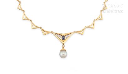 Collier en or jaune 750 millièmes à maillons...