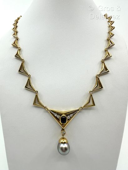 Collier en or jaune 750 millièmes à maillons...