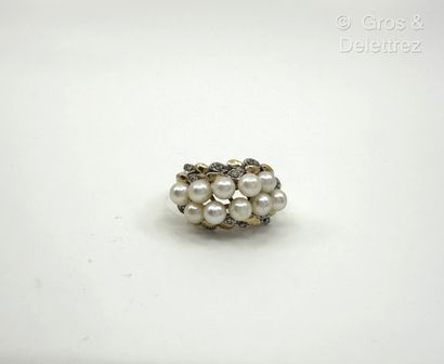Bague bandeau feuillagée en or jaune 585...