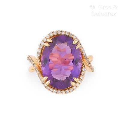 Travail français
Bague de cocktail à lignes...