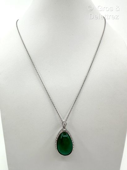 Collier en or gris 750 millièmes à fine maille...