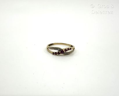Bague croisée en or jaune 750 millièmes,...