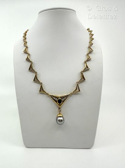 Collier en or jaune 750 millièmes à maillons...