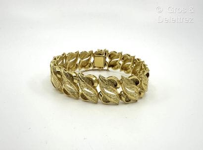 Bracelet ruban en or jaune 750 millièmes...