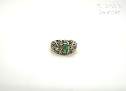 Bague jonc en or jaune et or gris 585 millièmes,...