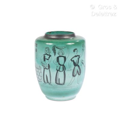 Travail italien 1960
Vase ovoïde en céramique...