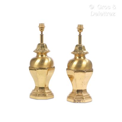 Work 1970
Pair of gilt bronze lamps with...