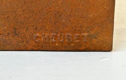 CHEURET
Plaque rectangulaire en fonte à décor...