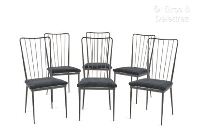 Colette GUEDEN (1905-2000)
Suite of six black...