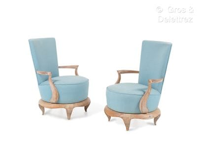 Travail 1940-1950
Paire de fauteuils en chêne...