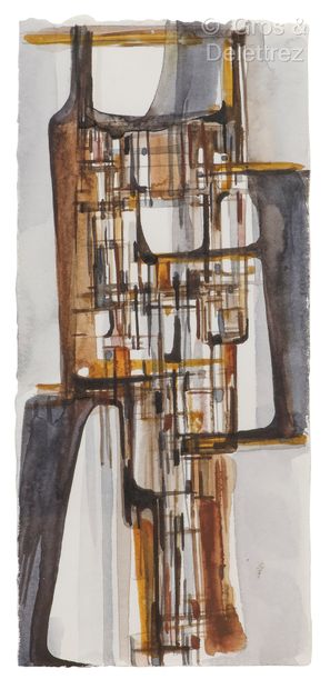 Mary BAIRD-SMITH (1972)
Grey and brown
Watercolor.
Monogrammed...