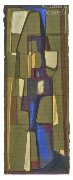 Mary BAIRD-SMITH (1972)
Cobalt and Naples
Watercolor.
Monogrammed...