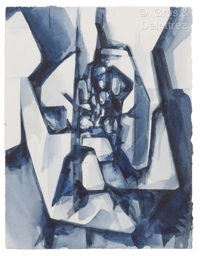 Mary BAIRD-SMITH (1972)
Payne and ultramarine
Watercolor.
Monogrammed...
