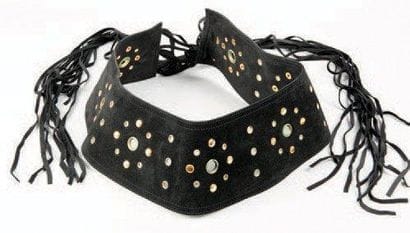 HERMES Paris
Ceinture incurvée en daim noir...