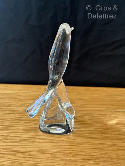 DAUM FRANCE
Oiseau perché 
Sculpture en cristal...