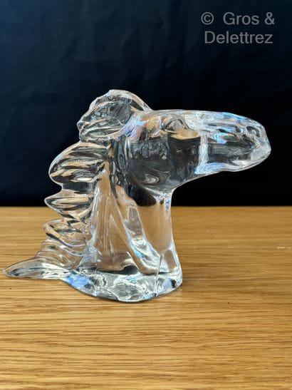 DAUM FRANCE
Cheval 
Sculpture en verre moulé...