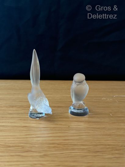 LALIQUE FRANCE 
Faisan 
Rapace
Suite de deux...