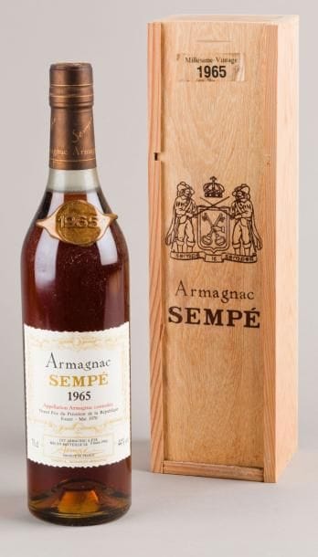 1 Bouteille ARMAGNAC Sempé 1965 (coffret...