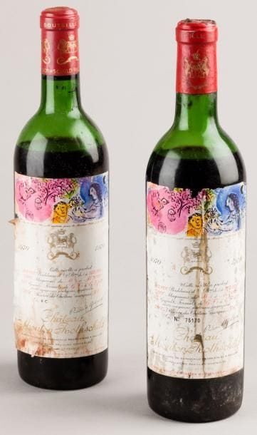 2 Bouteilles CH. MOUTON-ROTHSCHILD, 1° cru...