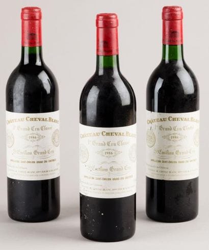 3 Bouteilles CH. CHEVAL-BLANC, 1° Grand Cru...