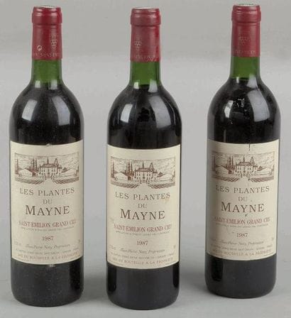 3 Bouteilles LES PLANTES DU MAYNE, St-Emilion...