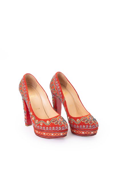 Christian LOUBOUTIN - Paire d'escarpins 