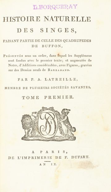 BUFFON, Georges Louis Leclerc.

General and...