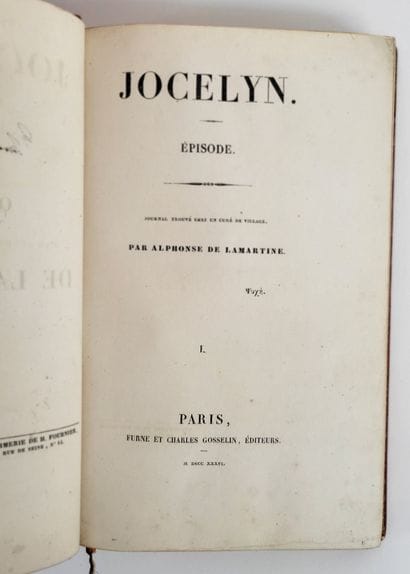 LAMARTINE, Alphonse de.

[Jocelyn]. MANUSCRIPT.


An...